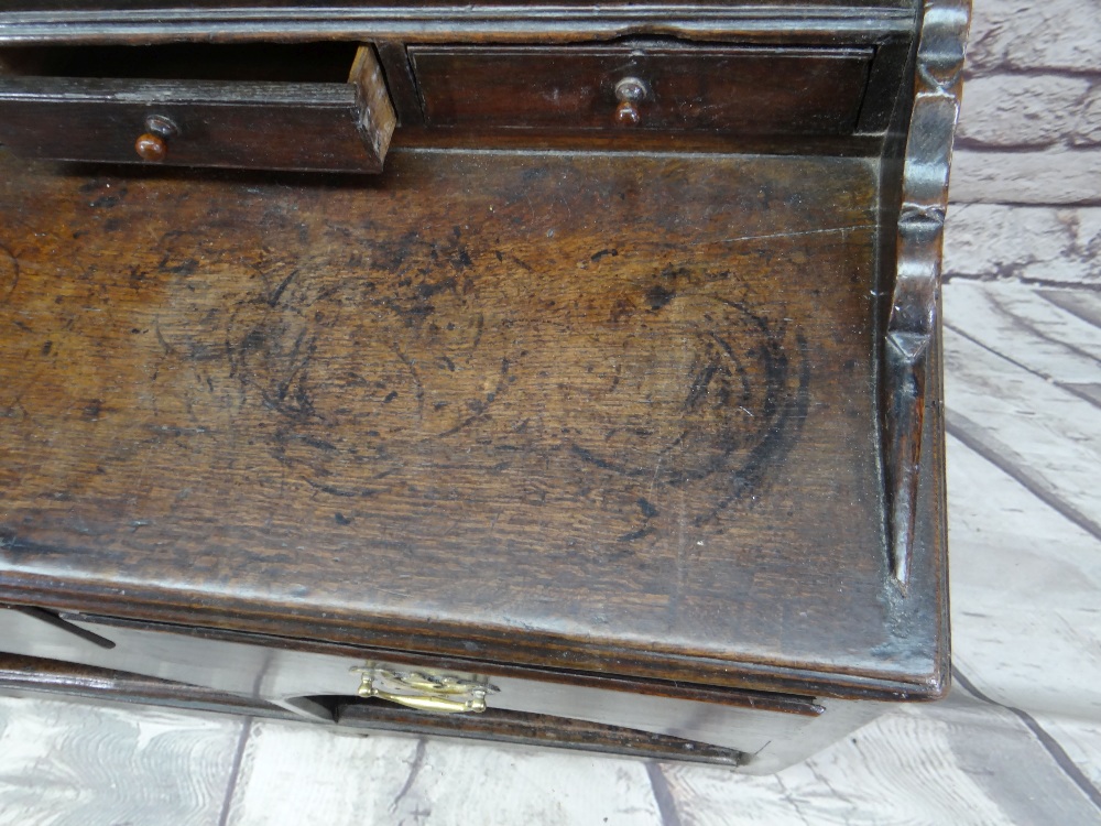 18TH CENTURY JOINED OAK WELSH DRESSER, probably Carmarthenshire, later painted boarded rack with - Image 6 of 9