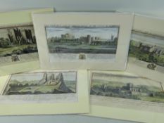 SAMUEL & NATHANIEL BUCK set of five coloured engavings -comprising (1)' ... Morlashe Castle', (