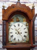 19TH CENTURY WELSH EIGHT-DAY LONG CASE CLOCK, Kern & Co., Swansea, painted 12" Roman dial with