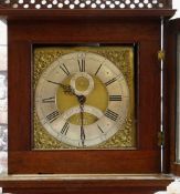 18TH CENTURY 30-HOUR OAK LONGCASE CLOCK, Samuel Holbin Bitton, silvered roman chapter ring, brass