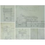 ERNEST MORGAN pencil on paper, architectural drawing of Villa of Pope Julius, Rome; Detail of
