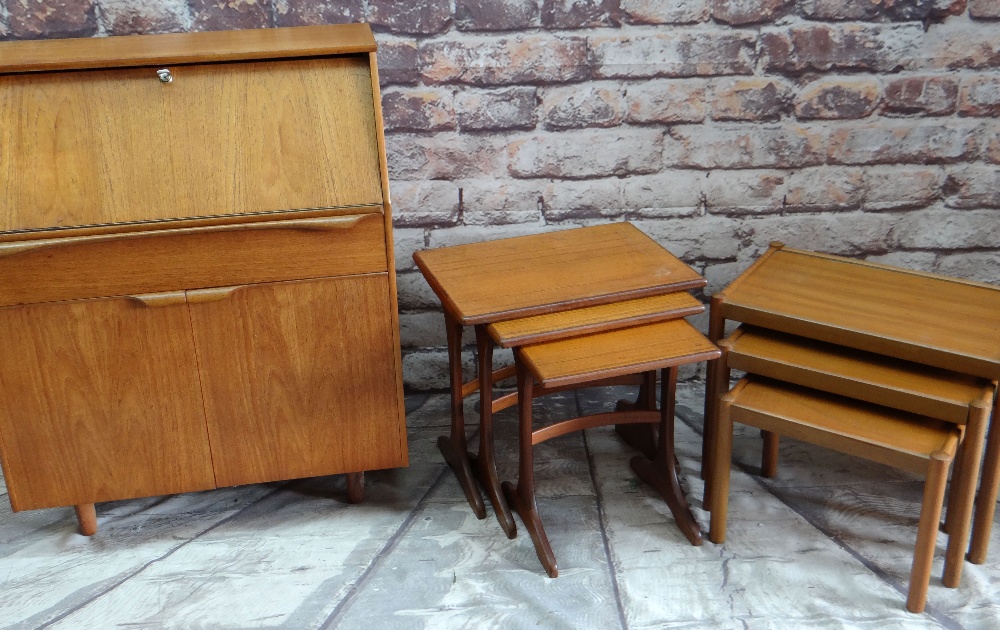 ASSORTED MID-CENTURY TEAK FURNITURE, including two nests of three tables each, 56cms wide and