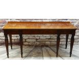 GOOD 19TH CENTURY REGENCY STYLE MAHOGANY & EBONY STRUNG SERVING TABLE, rectangular top with low