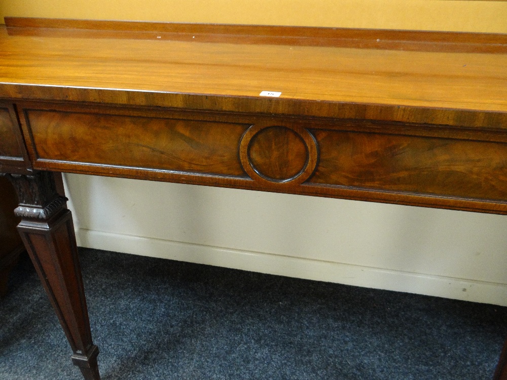 GOOD 19TH CENTURY REGENCY STYLE MAHOGANY & EBONY STRUNG SERVING TABLE, rectangular top with low - Image 23 of 33