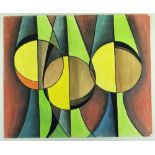 CECIL RILEY (1917-2015) gouache on paper - abstract composition with circles, bears W H Lane 2016