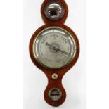 19TH CENTURY FIVE-GLASS WHEEL BAROMETER, Barston & Bryan, Leicester, with boxwood and ebony strung