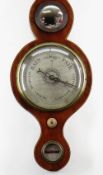 19TH CENTURY FIVE-GLASS WHEEL BAROMETER, Barston & Bryan, Leicester, with boxwood and ebony strung