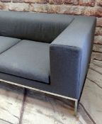 LARGE CONTEMPORARY ITALIAN MAXALTO B&B GREY WOOL & CHROME SETTEE, 240cms long Condition: removable