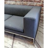 LARGE CONTEMPORARY ITALIAN MAXALTO B&B GREY WOOL & CHROME SETTEE, 240cms long Condition: removable