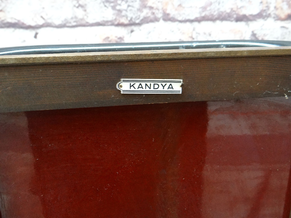 FRANK GUILLE FOR KANDYA: vintage formica and tubular steel tea trolley, label, 62cms wide. - Image 3 of 3