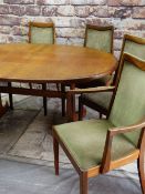 G-PLAN TEAK DINING SUITE, oval extending dining table and set of six chairs including two arm