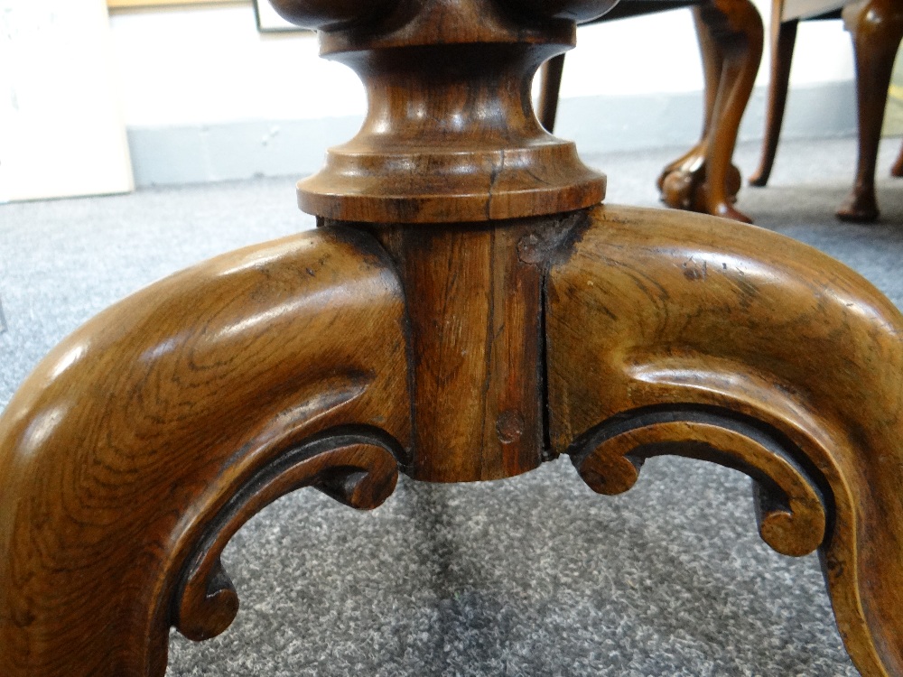 VICTORIAN ROSEWOOD TRIPOD TABLE, shaped top on fluted column and scrolled feet., 68cms diam - Image 13 of 17