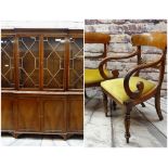ASSORTED FURNITURE to include set of four mid-Victorian walnut dining chairs, bowed backs and carved