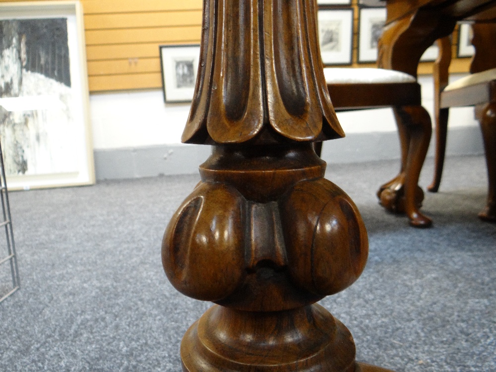 VICTORIAN ROSEWOOD TRIPOD TABLE, shaped top on fluted column and scrolled feet., 68cms diam - Image 14 of 17