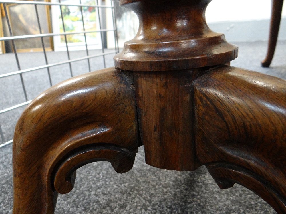 VICTORIAN ROSEWOOD TRIPOD TABLE, shaped top on fluted column and scrolled feet., 68cms diam - Image 15 of 17