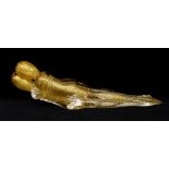 GUILIANO TOSI (b. 1942) FOR MURANO GLASS: aventurine glass sculpture of reclining embracing figures,