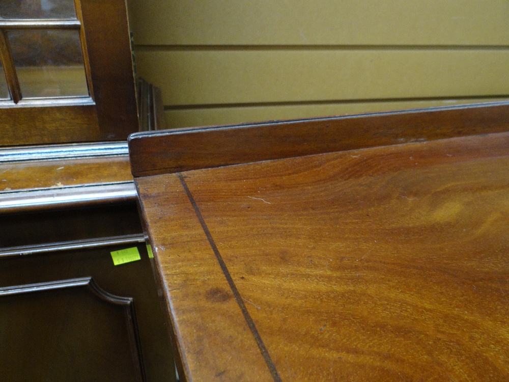 GOOD 19TH CENTURY REGENCY STYLE MAHOGANY & EBONY STRUNG SERVING TABLE, rectangular top with low - Image 33 of 33