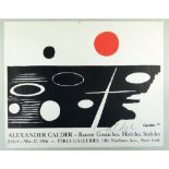 ALEXANDER CALDER SIGNED EXHIBITION POSTER, colour print - 'Recent Gouaches, Mobiles, Stabiles Feb.