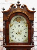 19TH CENTURY SHROPSHIRE MAHOGANY EIGHT-DAY LONGCASE CLOCK, J. Savage, Salop, 13.5 inch painted Roman