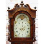 19TH CENTURY SHROPSHIRE MAHOGANY EIGHT-DAY LONGCASE CLOCK, J. Savage, Salop, 13.5 inch painted Roman