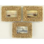 ATTRIBUTED TO GUSTAVE DE BREANSKI (1856-1898) three oils on panel - 'Breezy Day', 'Mackerel