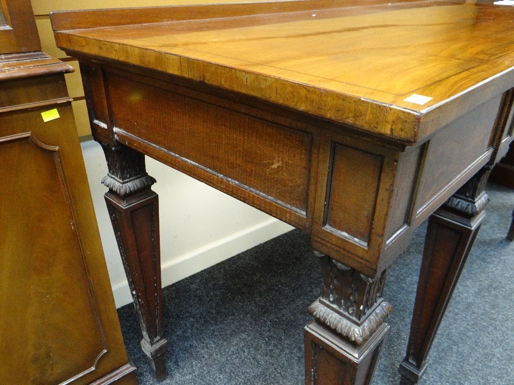 GOOD 19TH CENTURY REGENCY STYLE MAHOGANY & EBONY STRUNG SERVING TABLE, rectangular top with low - Image 25 of 33