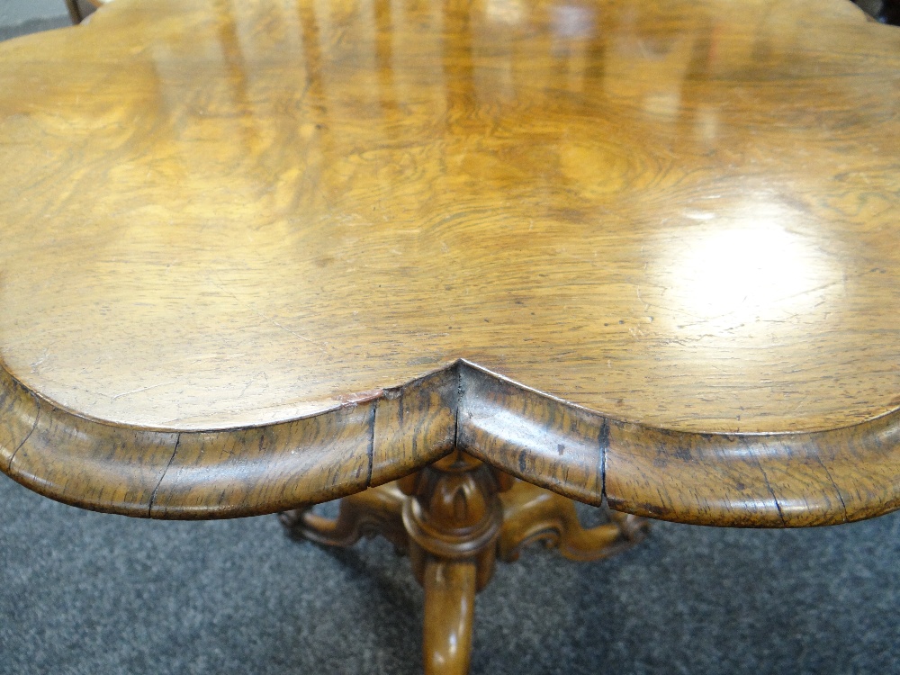 VICTORIAN ROSEWOOD TRIPOD TABLE, shaped top on fluted column and scrolled feet., 68cms diam - Image 8 of 17