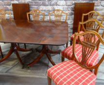 WILLIAM TILLMAN GEORGIAN-STYLE MAHOGANY DINING SUITE, c. 1975, comprising a 'Sheraton model' twin