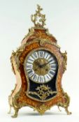 LOUIS XV-STYLE GILT METAL MOUNTED MARQUETRY MANTEL CLOCK, Franz Hermle & Sons, sprung driven