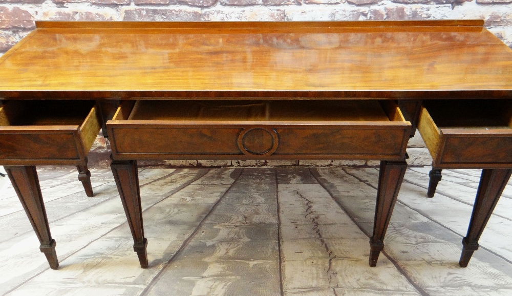 GOOD 19TH CENTURY REGENCY STYLE MAHOGANY & EBONY STRUNG SERVING TABLE, rectangular top with low - Image 3 of 33