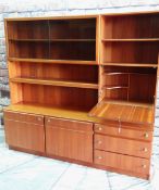 VINTAGE A. H. McINTOSH & Co. TEAK LOUNGE CABINET, fitted with shelves, cupboards, glass doors and