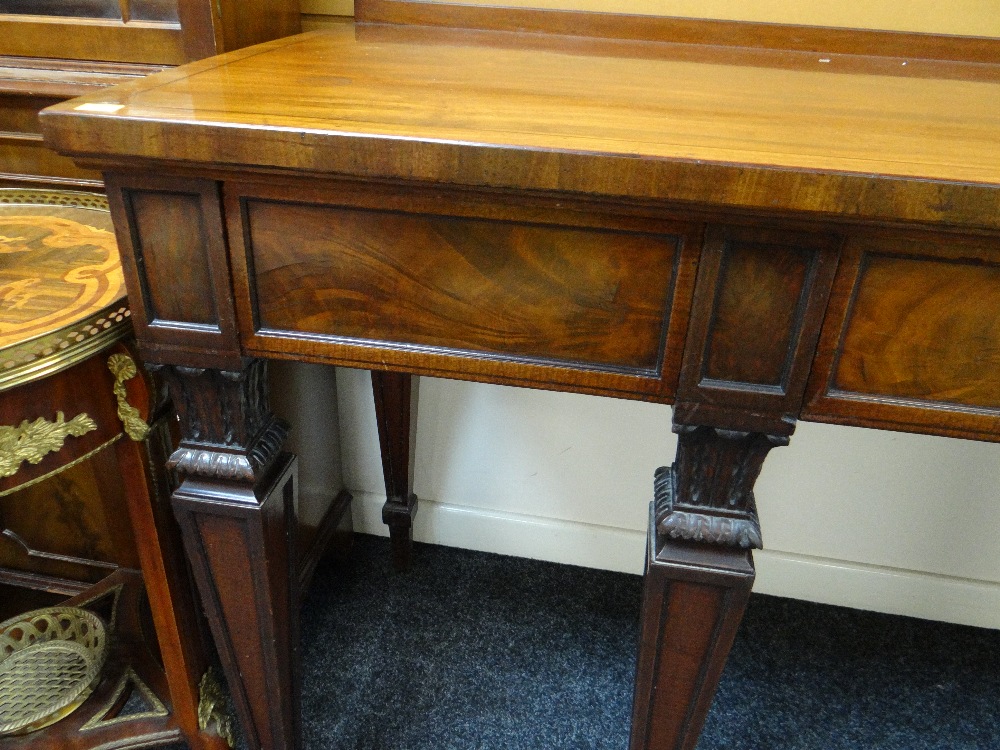 GOOD 19TH CENTURY REGENCY STYLE MAHOGANY & EBONY STRUNG SERVING TABLE, rectangular top with low - Image 24 of 33