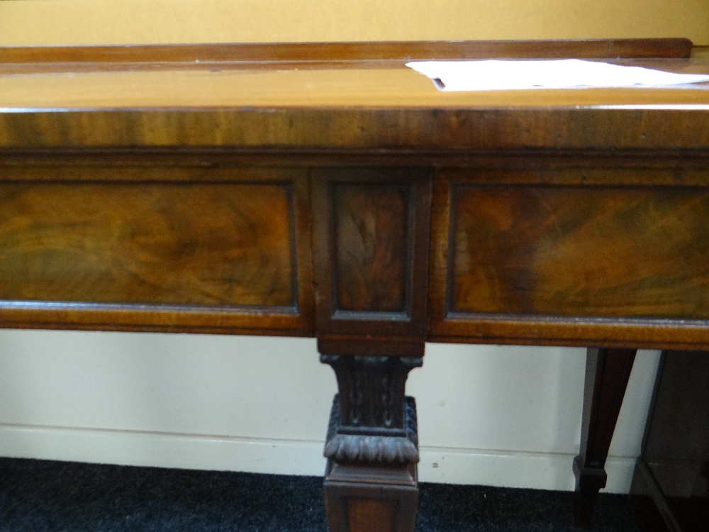 GOOD 19TH CENTURY REGENCY STYLE MAHOGANY & EBONY STRUNG SERVING TABLE, rectangular top with low - Image 22 of 33