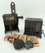 VINTAGE PATHESCOPE ACE 9.5mm CINE PROJECTOR & MOVIE REELS, including titles 'Felix Has a Narrow