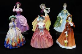 ASSORTED ROYAL DOULTON CHINA FIGURES, comprising HN2039 Easter Day, HN1962 Genevieve, HN2343