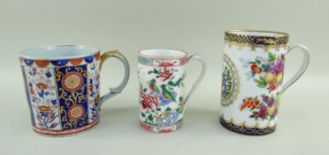 THREE DECORATIVE TANKARDS, comprising 19th Century Mason's Ironstone style Japan pattern tankard