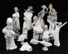 ASSORTED LLADRO & NAO FIGURINES, including group of Gossiping Women, Ducks and geese, Angel child