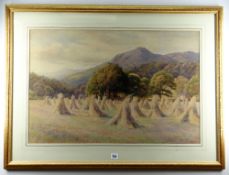 ALBERT W. AYLING R.C.A. (1853-1905) watercolour - 'A Cornfield in Wales', signed, 49 x 74cms