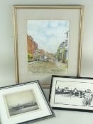 MORTIMER MENPES / ARTHUR BALCOMB / TONY KNIGHT three framed pictures - (1) Menpes etching of Windsor