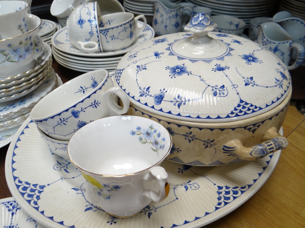 MATCHED PART SERVICE OF 'DENMARK' PATTERN BLUE & WHITE DINNERWARES, mainly by Furnivals Ltd., - Image 19 of 20