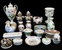 ASSORTED MODERN ENGLISH BONE CHINA, including small pair Spode jars and covers, Royal Worcester '