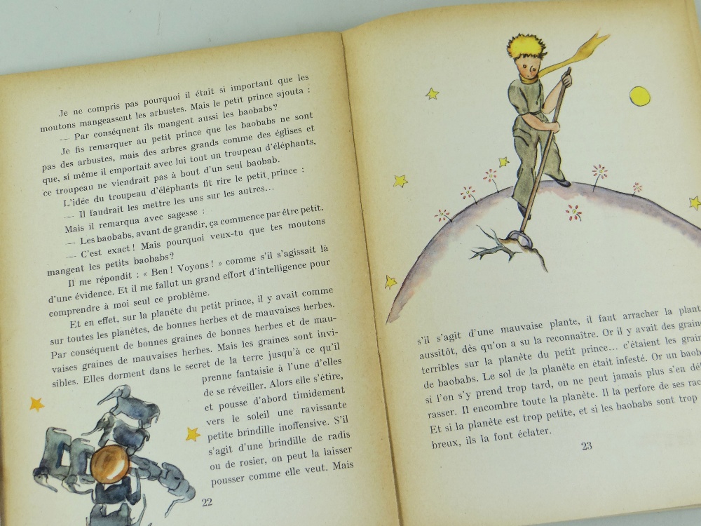 DE SAINT-EXUPERY (ANTOINE) 'Le Petit Prince', copyright text and illustration by Libraire Gallimard - Image 3 of 6