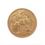 EDWARD VII GOLD SOVEREIGN, 1910, 8.0gms