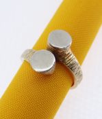 18CT (750) GOLD RING of twist flat head design, ring size M, 8.4gms Condition: surface wear and