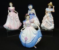 ASSORTED ROYAL DOULTON CHINA FIGURES, all designed by Nada Pedley, comprising HN3368 Alice, HN4097