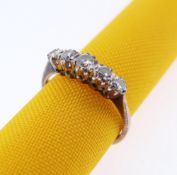 9CT GOLD FIVE STONE DIAMOND RING, ring size L, 2.0gms Condition Report: appears in good overall