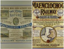 TWO VINTAGE STYLE WELSH RAILWAY POSTERS, for the Maenclochog Railway, largest 38 x 85cms (2)