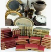 ASSORTED EASTERN & EUROPEAN METALWARE & BOOKS, including Indian bottle vase or huqqa base, copper