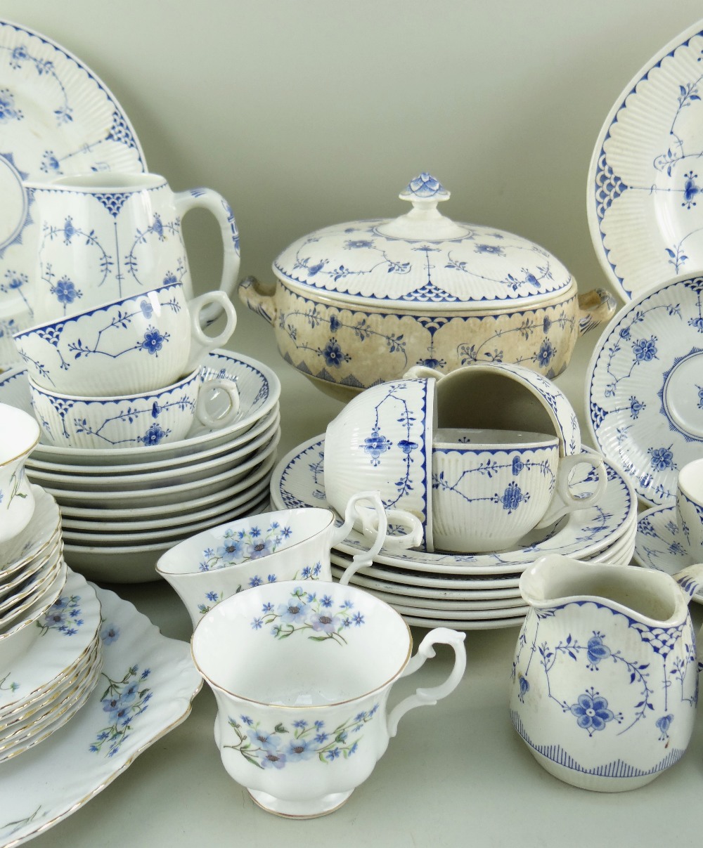 MATCHED PART SERVICE OF 'DENMARK' PATTERN BLUE & WHITE DINNERWARES, mainly by Furnivals Ltd., - Image 4 of 20