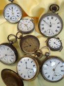 ASSORTED POCKET WATCHES including gold plated top wind pocket watch, silver key wind pocket watch,